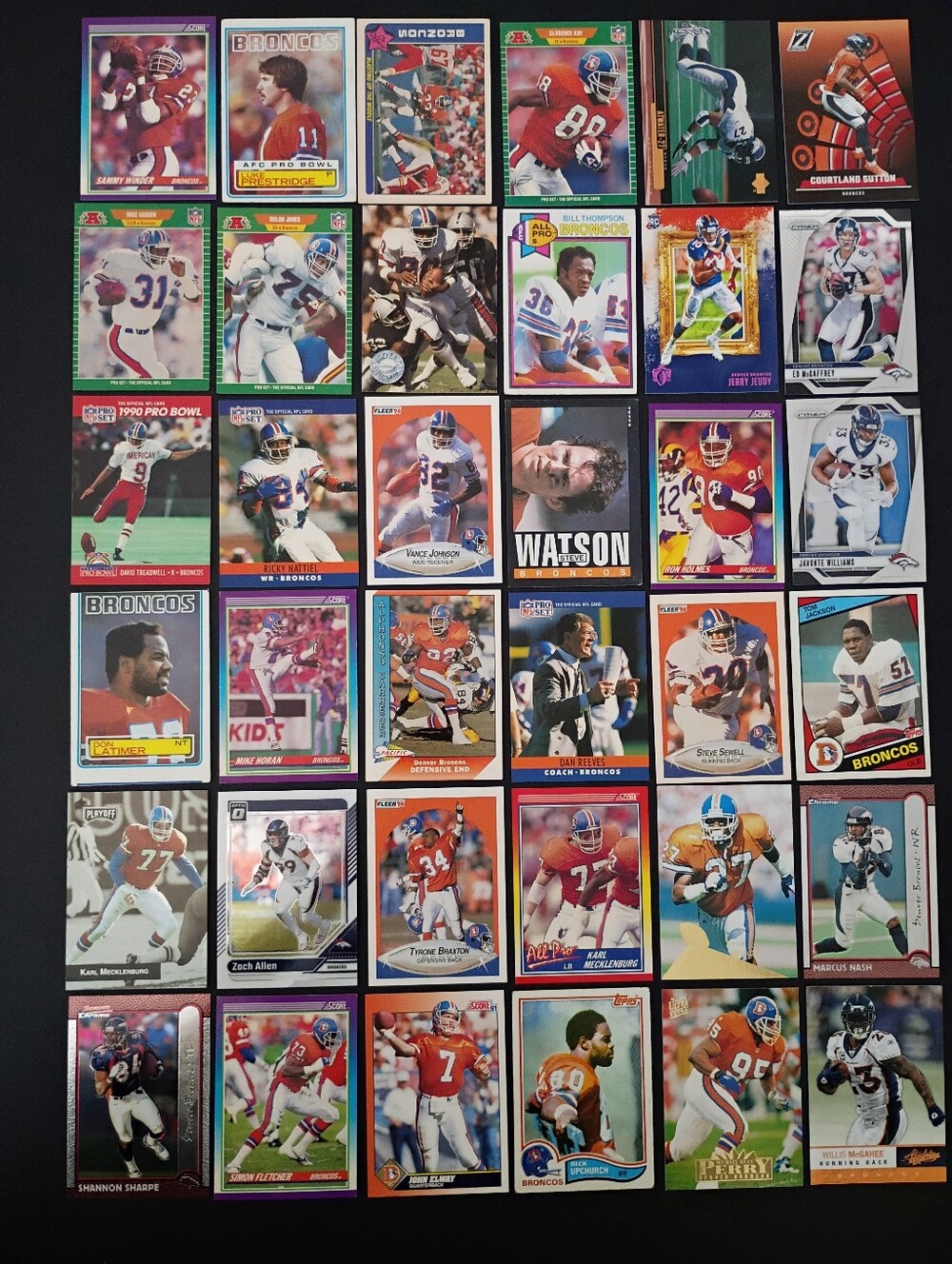 36 Denver Broncos footballl Cards John Elway Courtland Sutton Sharpe McCaffrey